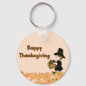Happy Thanksgiving Pilgrim Sleutelhanger (Voorkant)