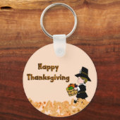 Happy Thanksgiving Pilgrim Sleutelhanger (Voorkant)