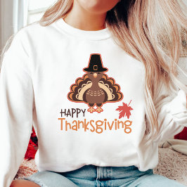 Happy Thanksgiving Pilgrim Turkije Trui