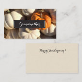 Happy Thanksgiving | Plaatsing van pompoentafels Plaatskaartje (Voorkant / Achterkant)