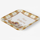 Happy Thanksgiving plaid en pompoenen Borden Papieren Bordje (Gebogen)
