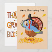 Happy Thanksgiving-platte kaart (Voorkant / Achterkant)