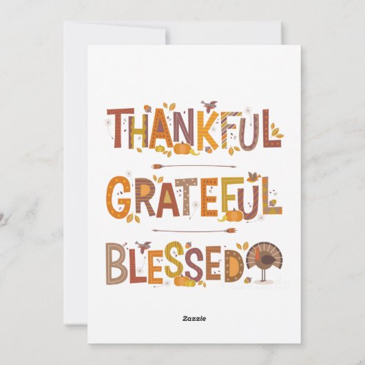 Happy Thanksgiving-platte kaart (Achterkant)