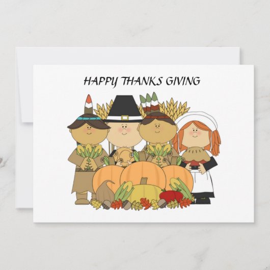 Happy Thanksgiving-platte kaart (Voorkant)