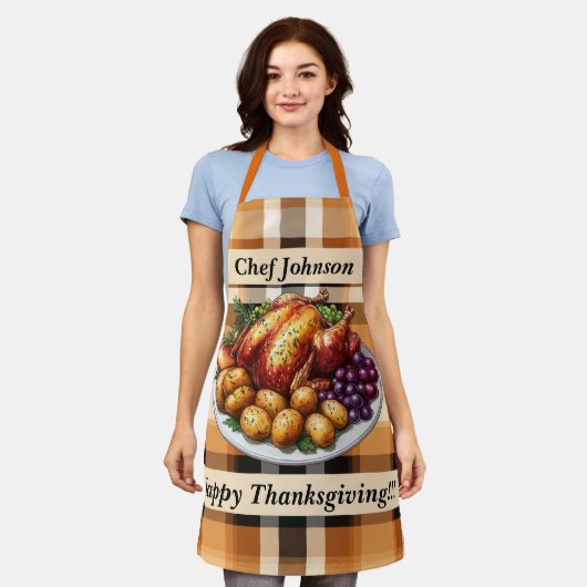 Happy Thanksgiving Play Herfst Kleuren Schort (Gedragen)