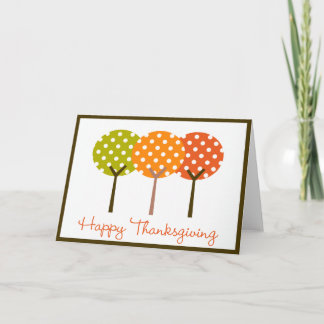 Happy Thanksgiving Polka Tree Opgevouwen Kaart