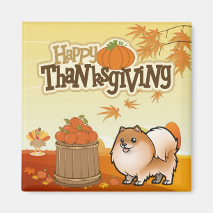 Happy Thanksgiving Pomeranian Magneet