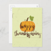 Happy Thanksgiving pomkin Feestdagenkaart (Voorkant / Achterkant)