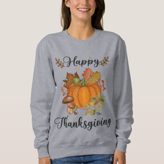 Happy Thanksgiving, pomkin Women's Sweatshirt (Voorkant)