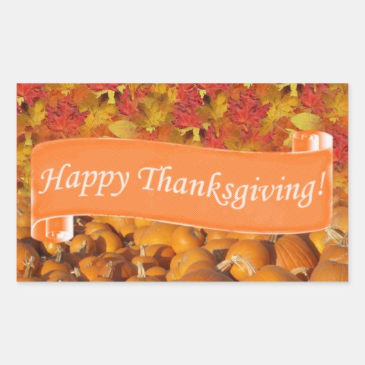 Happy Thanksgiving-pompoen en valleien Rechthoekige Sticker (Voorkant)