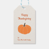 Happy Thanksgiving Pompoen Gift Label Cadeaulabel (Voorkant)