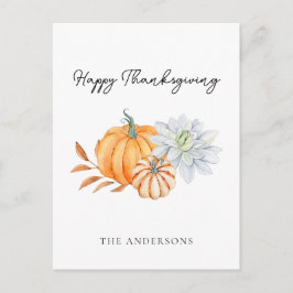 Happy Thanksgiving pompoen Herfst Elegant Briefkaart
