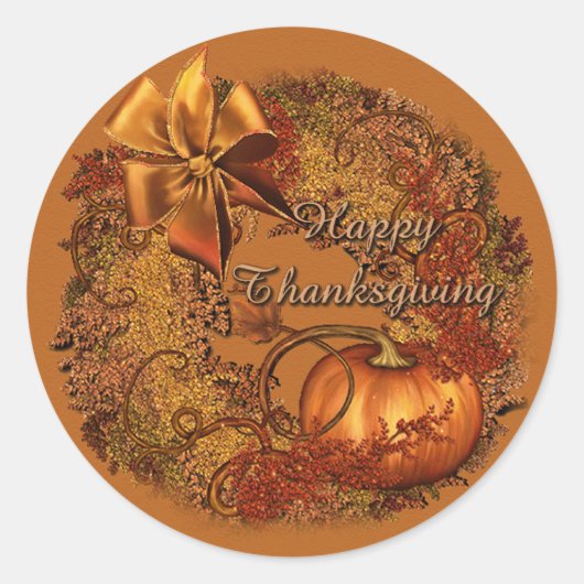 Happy Thanksgiving pompoen krans Stickers (Voorkant)