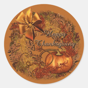 Happy Thanksgiving pompoen krans Stickers