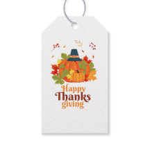 Happy Thanksgiving-pompoen met Petten en bladeren