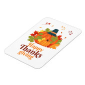 Happy Thanksgiving-pompoen met Petten en bladeren Magneet (Linkerzijde)
