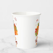 Happy Thanksgiving-pompoen met Petten en bladeren Papieren Bekers (Links)