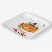 Happy Thanksgiving-pompoen met Petten en bladeren  Papieren Bordje (Gebogen)