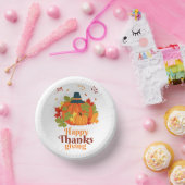 Happy Thanksgiving-pompoen met Petten en bladeren Papieren Kommen (Feest)