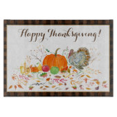 Happy Thanksgiving pompoen met Turkije Snijplank (Voorkant)