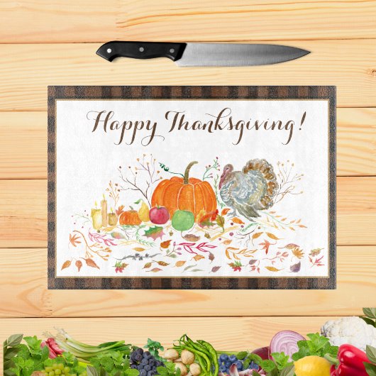 Happy Thanksgiving pompoen met Turkije Snijplank