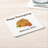 Happy thanksgiving pompoen Papier Onderzetter (Schuin)