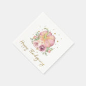 Happy Thanksgiving pompoen roze gouden servetten (Hoek)