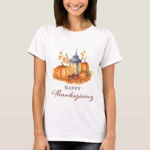 Happy Thanksgiving Pompoen Vallen Bladeren T-shirt