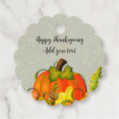 Happy Thanksgiving Pompoen Verlaat Herfst Festival Bedankjes Labels (Voorkant)