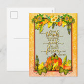 Happy Thanksgiving Pompoen Verlaat Herfst Festival Feestdagenkaart (Voorkant / Achterkant)