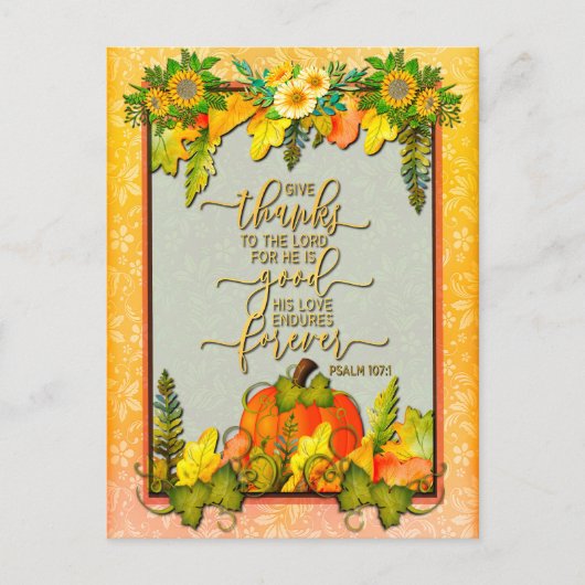 Happy Thanksgiving Pompoen Verlaat Herfst Festival Feestdagenkaart (Voorkant)