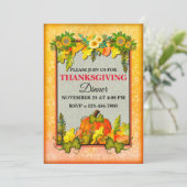 Happy Thanksgiving Pompoen Verlaat Herfst Festival Feestdagenkaart (Staand voorkant)