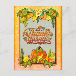 Happy Thanksgiving Pompoen Verlaat Herfst Festival Feestdagenkaart