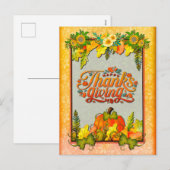 Happy Thanksgiving Pompoen Verlaat Herfst Festival Feestdagenkaart (Voorkant / Achterkant)