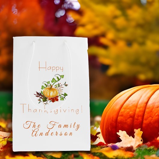 Happy thanksgiving pompoen waterverf medium cadeauzakje
