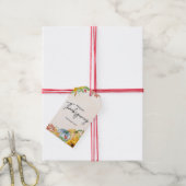 Happy Thanksgiving Pompoen Zonnebloem Custom Naam Cadeaulabel (Met Touw)