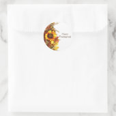 Happy Thanksgiving Pompoen Zonnebloem Envelop Seal Ronde Sticker (Tas)