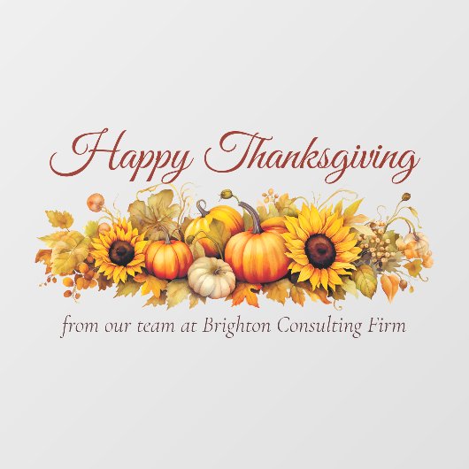 Happy Thanksgiving Pompoenen Aangepast Bedrijf Raamsticker (Vel)