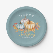 Happy Thanksgiving-pompoenen blauw