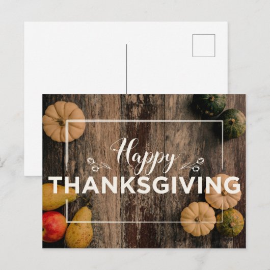 Happy Thanksgiving-pompoenen Briefkaart (Voorkant / Achterkant)