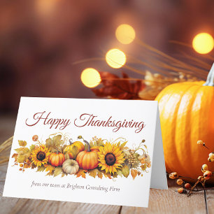 Happy Thanksgiving Pompoenen Custom Company Feestdagen Kaart