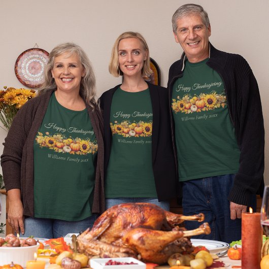 Happy Thanksgiving  Pompoenen Custom Family T-shirt