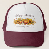 Happy Thanksgiving Pompoenen Custom Family Trucker Pet (Voorkant)