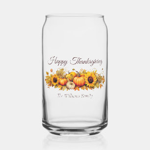 Happy Thanksgiving  Pompoenen Custom Herfst Blikvorm Glas