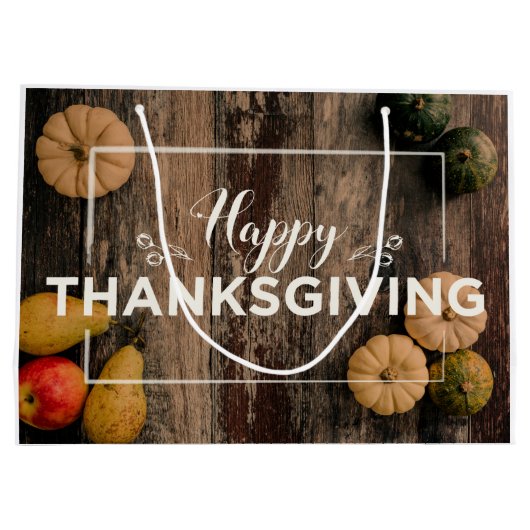 Happy Thanksgiving-pompoenen Groot Cadeauzakje (Achterkant)