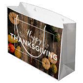 Happy Thanksgiving-pompoenen Groot Cadeauzakje (Achterkant Gekanteld)