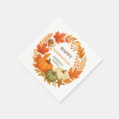 Happy Thanksgiving pompoenen herfst bladeren Servet (Hoek)