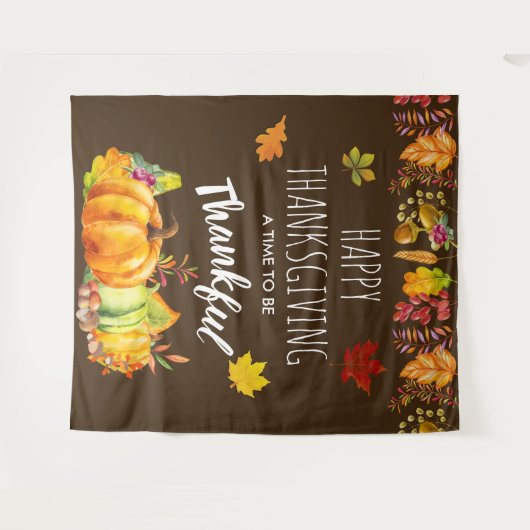 Happy Thanksgiving Pompoenen & Herfst Foliage Wandkleed (Voorkant (horizontaal))