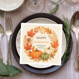 Happy Thanksgiving pompoenen herfst gebladerte bei Servet