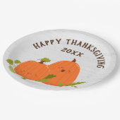 Happy Thanksgiving pompoenen op hout Papieren Bordje (Gekanteld)